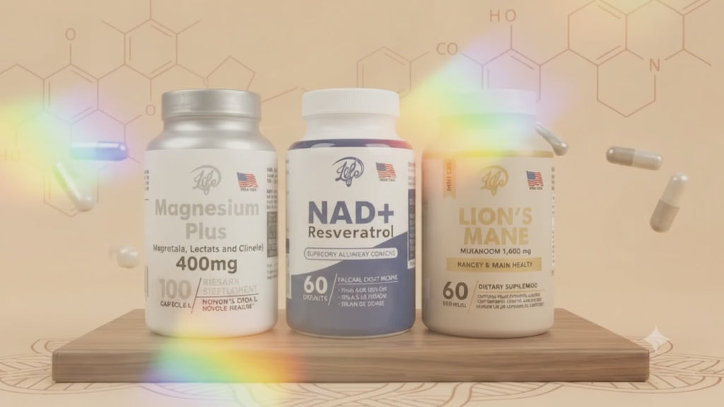 Combo Trío Vitalidad Máxima: Magnesio, Melena de León y NAD + Resveratrol