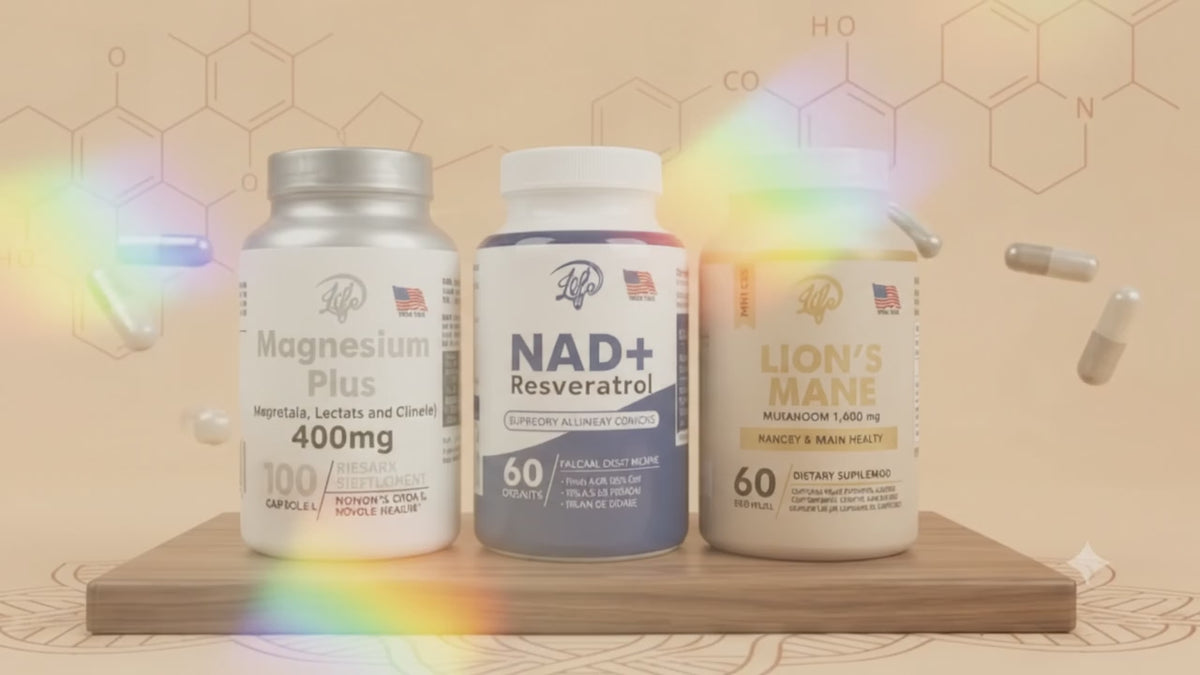 Combo Trío Vitalidad Máxima: Magnesio, Melena de León y NAD + Resveratrol